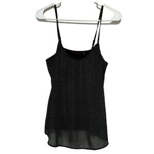 The Limited S Small Chiffon Lined Camisole Black Micro Polka Dot Tank